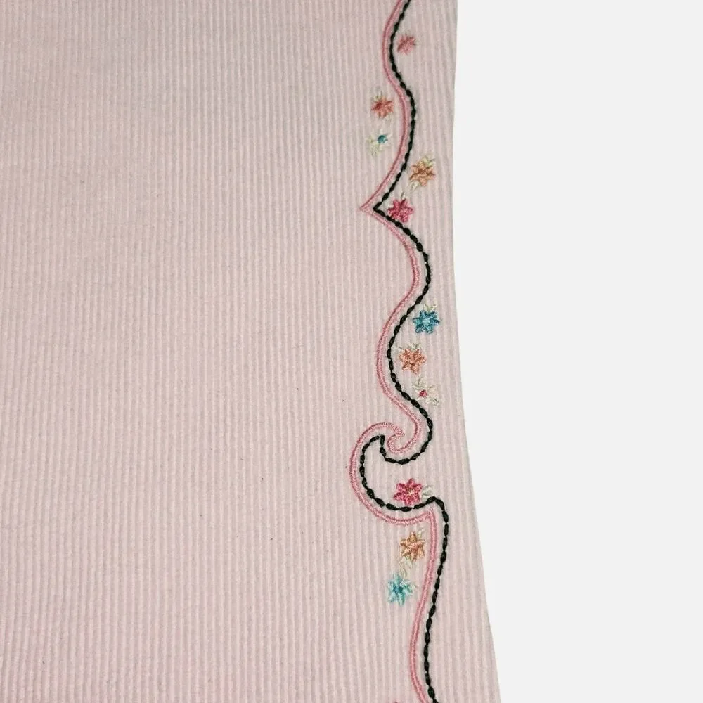Gymboree Corduroy Pants Size 6 Pink Flare Leg Embroidered 2006 Princess Snowdrop
